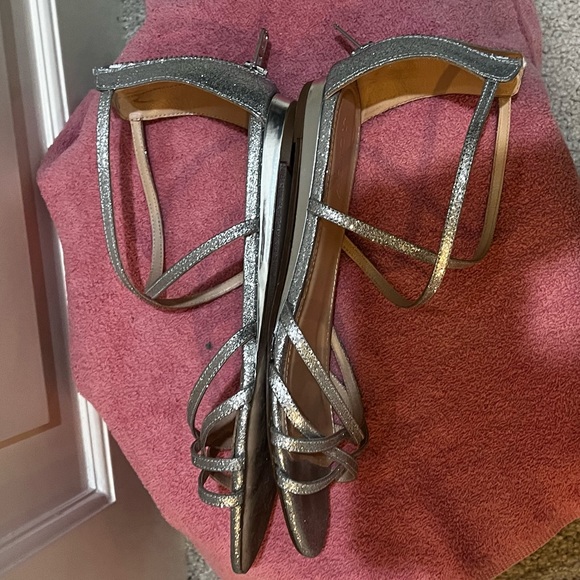 J. Crew Silver Metallic Strappy Sandals - Picture 4 of 5
